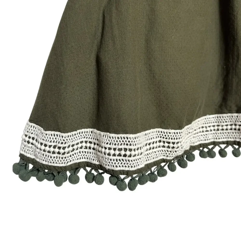 Tommy Bahama Sleeveless Cotton Dress Olive Green White 18mo